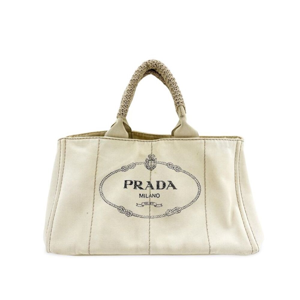 Prada Canapa Canvas Beige Canvas Tote Bag Bag